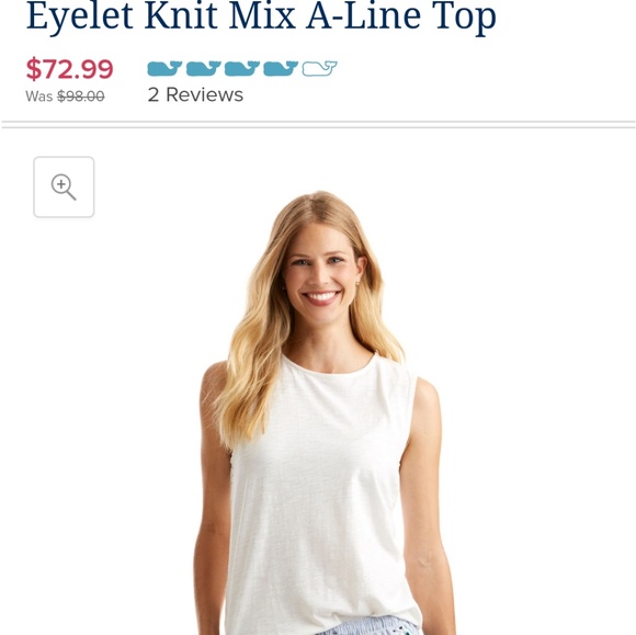 Vineyard Vines Navy Eyelet Knit Mix Top - Picture 8 of 8